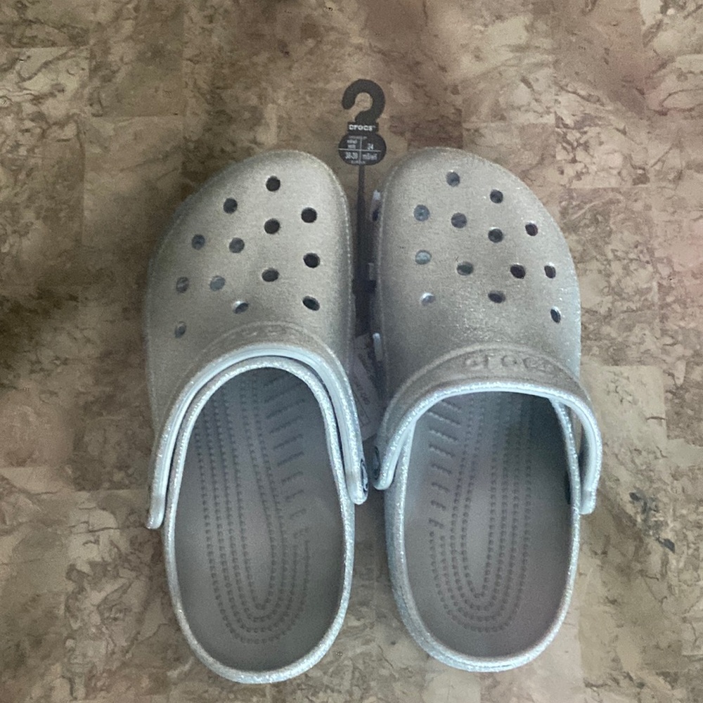 New with tags Glittery Crocs